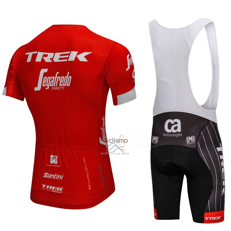 Trek Segafrojoo Ropa Ciclismo Culotte Corto 2018 Mangas Cortas Rojo